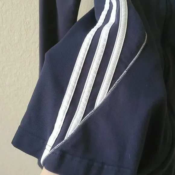 3️⃣💲2️⃣0️⃣ ADIDAS navy zip front athletic top sweat top XS - Picture 4 of 13